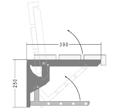 Bankkonsole Aufklappbar Mit Schuhrost 0740.2455