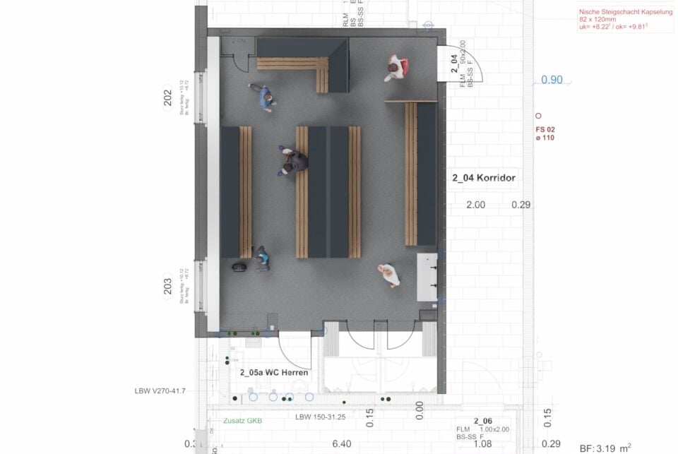TROX Visualisierung Garderobe Herren Dla 01 H(Grundriss)